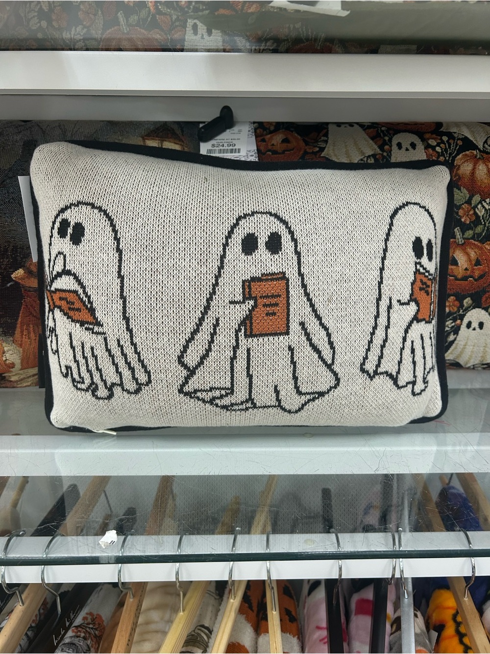 NWT Ghoulish Viral ghost pillow reading new books Halloween